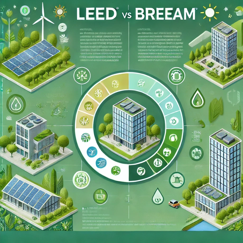 What are the key differences between LEED and BREEAM?
